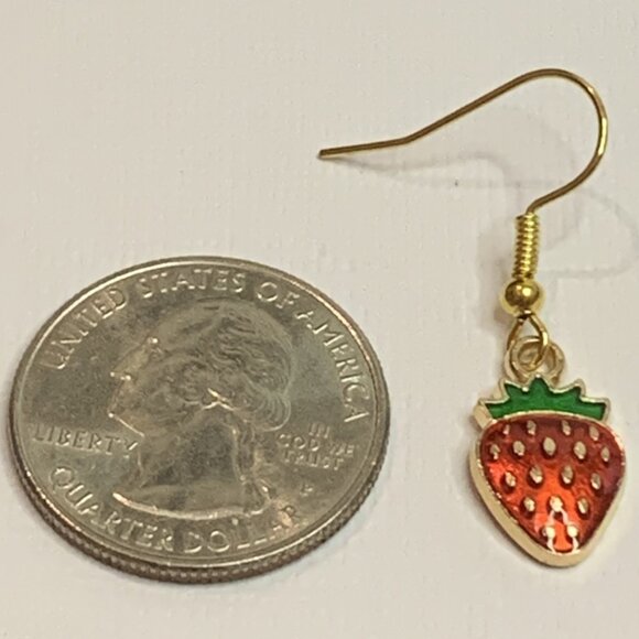 Strawberry Earring, Fruit Earring, Funny Food Earring, Berry Earring, Gift … - Picture 2 of 4
